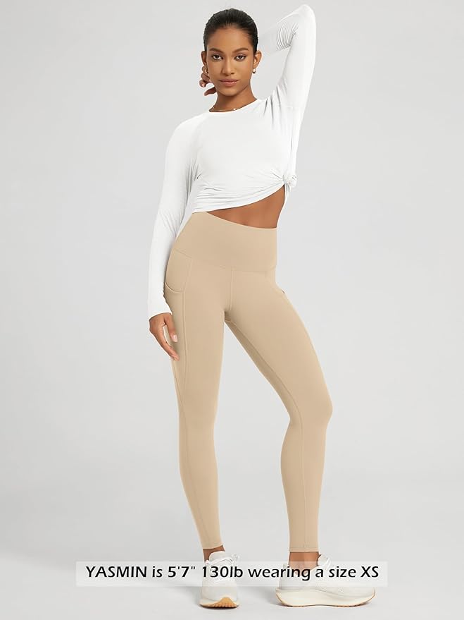 ODODOS Women's High Waisted Yoga Leggings with Pockets, Tummy Control Non See Through Workout Athletic Running Yoga Pants