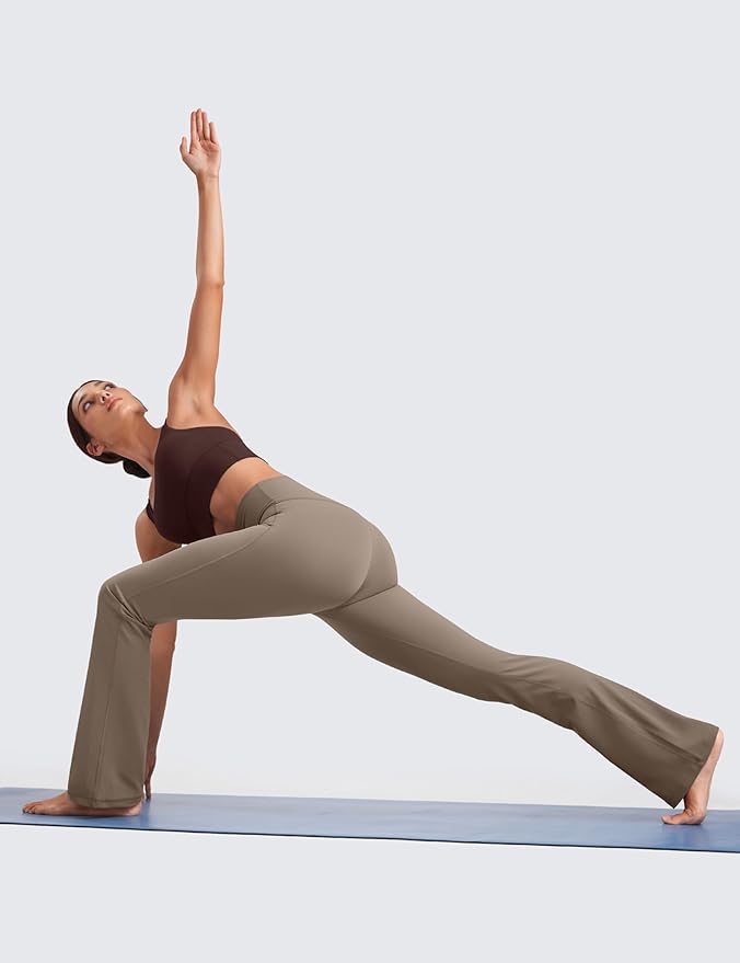 CRZ YOGA Butterluxe Flare Leggings 29"/30.5"/32"/33.5" - High Waist Bootcut Wide Leg Lounge Womens Yoga Pants with Pocket