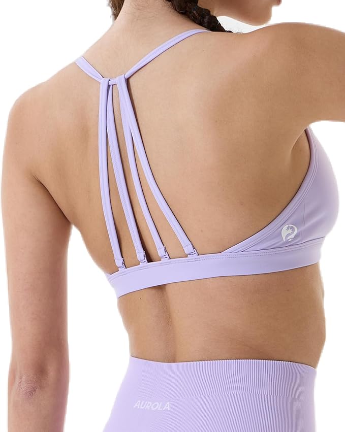 AUROLA Mercury Workout Sports Bras Women Athletic Removable Padded Backless Strapy Minimal Crop Top