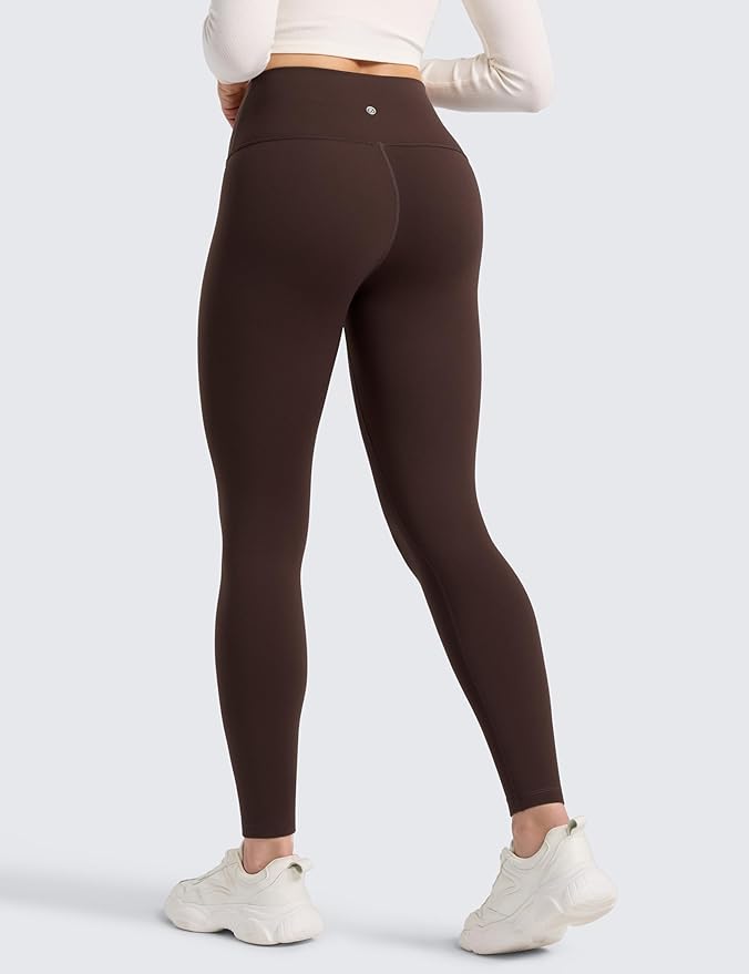CRZ YOGA Matte Thermal Fleece Lined Leggings 28'' - Casual Lounge Workout Womens Yoga Full Length Pants Winter Warm