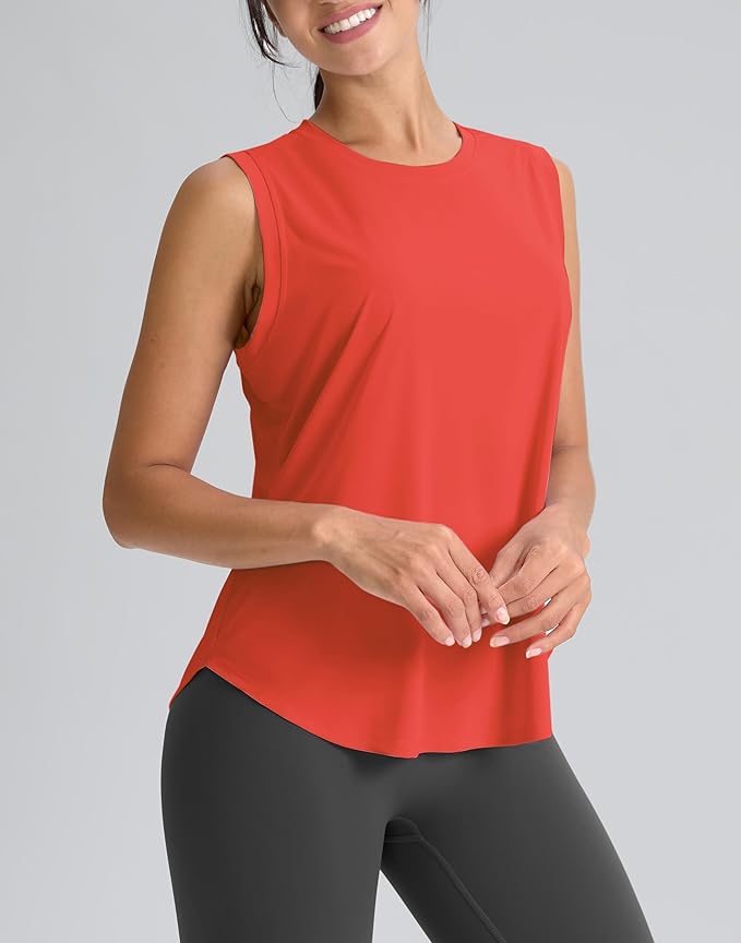 SANTINY Women's Sleeveless Workout Tops Breathable Lightweight Active Tennis Yoga Shirts Athletic Running Tank Tops for Women