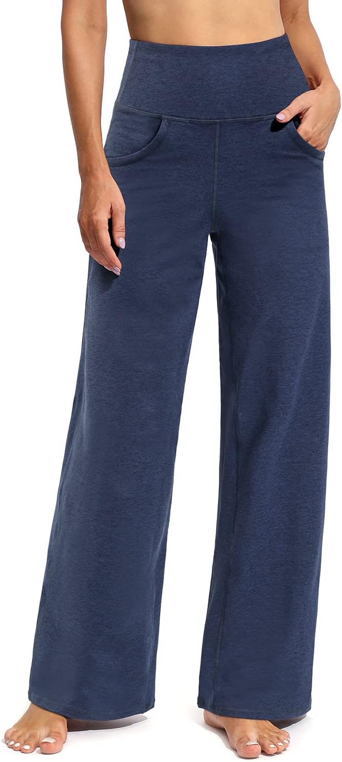 Promover Wide Leg Pants Woman Yoga Pants with Pockets Stretch Loose Casual Lounge Sweatpants Petite/Regular/Tall