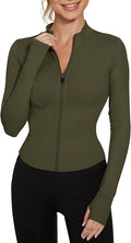 LUYAA Women's Workout Jacket Lightweight Zip Up Yoga Jacket Cropped Athletic Slim Fit Tops
