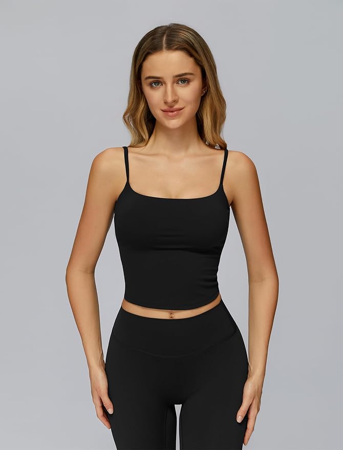 QBGJTD Womens Workout Sets Two Piece Spaghetti Straps Crop Top Matching Straight Leg Pants Gym Work Pilates Outfits