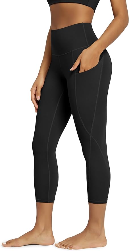 ODODOS Women's High Waisted Yoga Leggings with Pockets, Tummy Control Non See Through Workout Athletic Running Yoga Pants