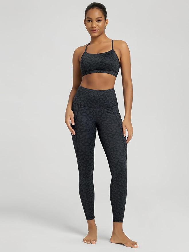 ODODOS Women's High Waisted Yoga Leggings with Pockets, Tummy Control Non See Through Workout Athletic Running Yoga Pants