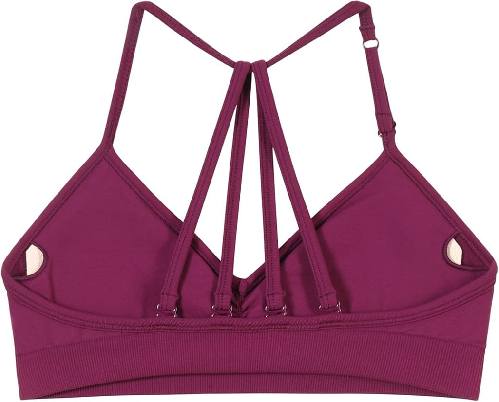 AUROLA Mercury Workout Sports Bras Women Athletic Removable Padded Backless Strapy Minimal Crop Top