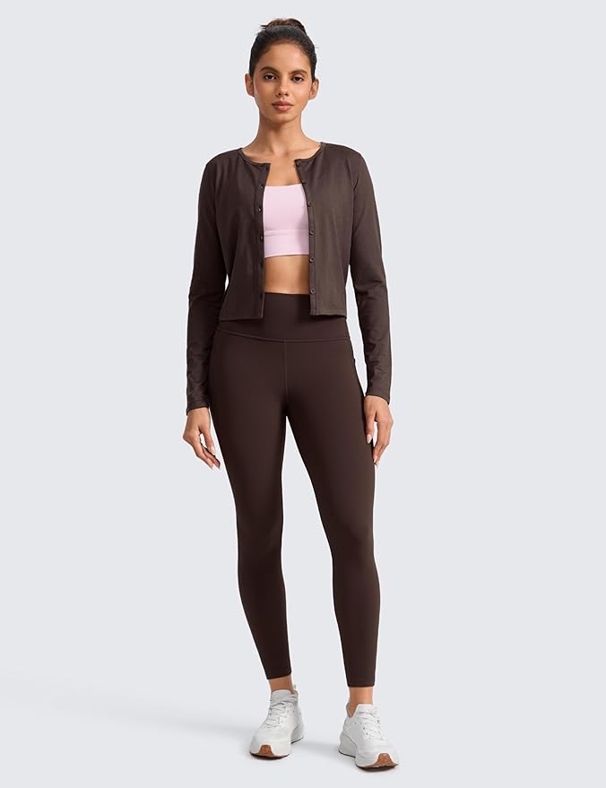 CRZ YOGA Butterlift Workout Leggings Pockets 25" - High Waist Pilates Athletic Gym Womens Yoga Pants Buttery Soft