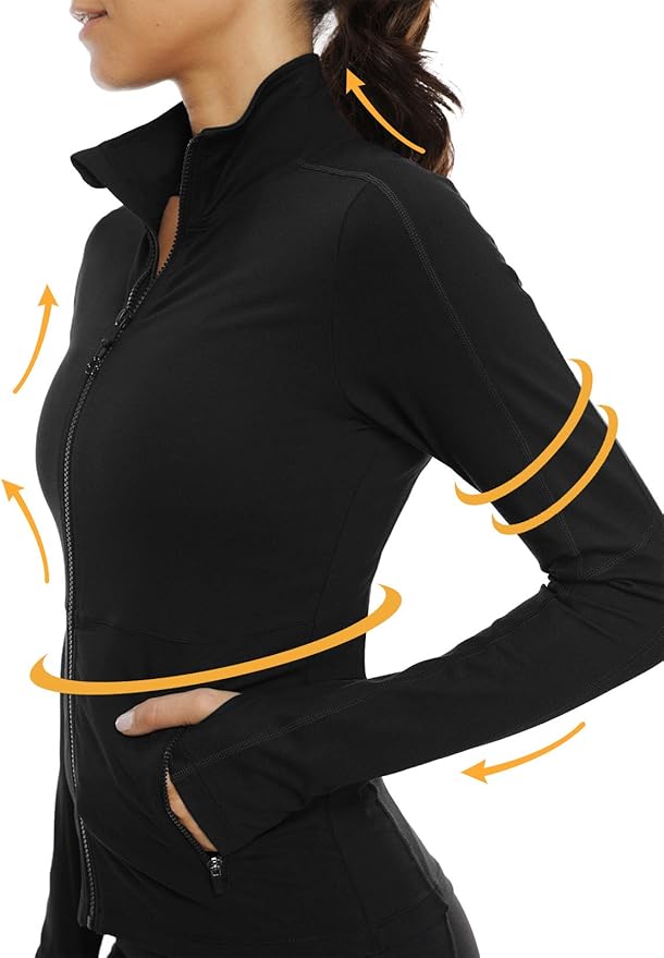 VUTRU Women's Workout Yoga Jacket Full Zip Running Athletic Track Jacket