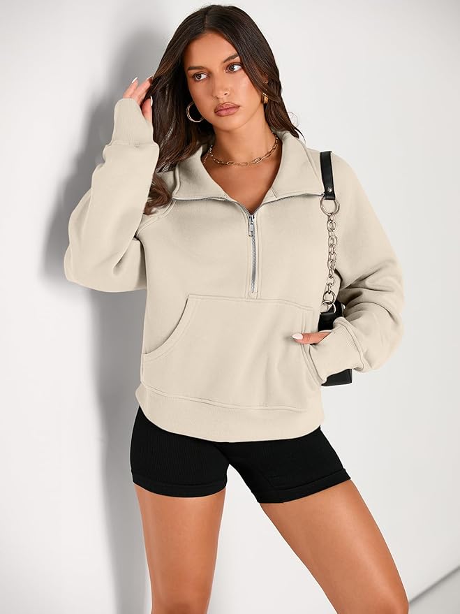 AUTOMET Womens Sweatshirts Half Zip Cropped Pullover Fleece Quarter Zipper Hoodies 2026 Fall Fashion Outfits Clothes