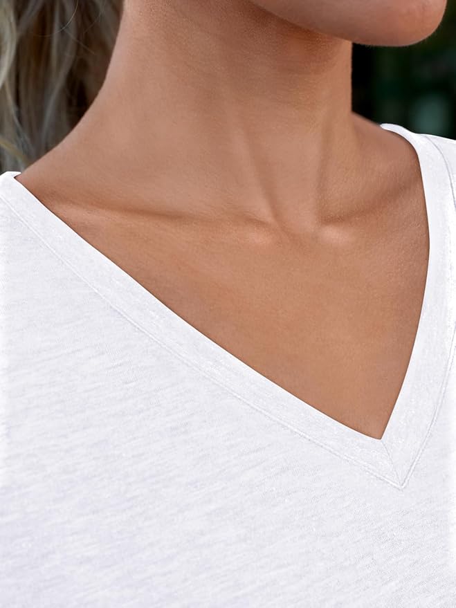 AUTOMET T-Shirts Short Sleeve V Neck Tees Tops for Women Fashion Trendy Lightweight Soft Casual Summer Outfits Clothes 2026