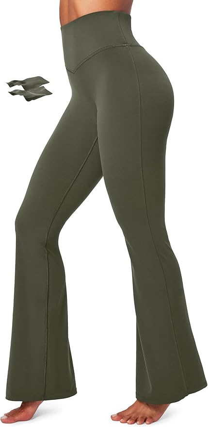 IUGA Flare Leggings for Women Tummy Control Flared Leggings No Front Seam Yoga Pants Women High Waisted Workout Bell Bottoms