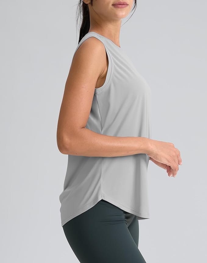 SANTINY Women's Sleeveless Workout Tops Breathable Lightweight Active Tennis Yoga Shirts Athletic Running Tank Tops for Women