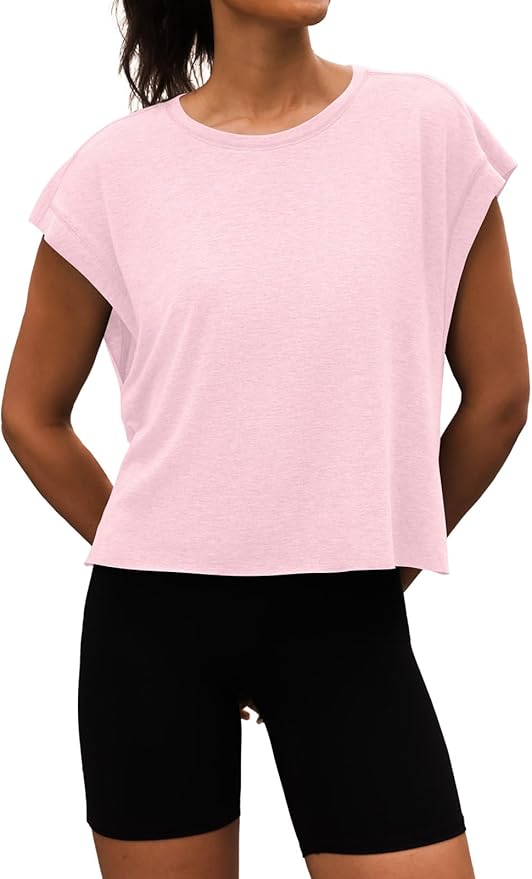 Women Open Back Workout Shirts Short Sleeve Tops Casual Yoga Y2k Athletic Gym Running Crop Tees