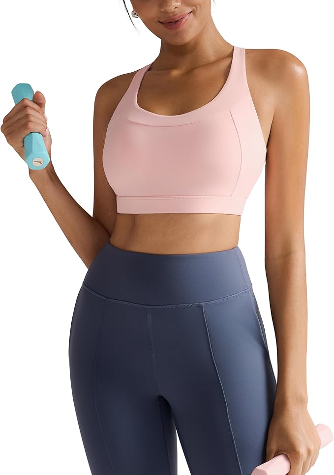RUNNING GIRL Sports Bra for Women, Molded Cup High Impact Sports Bras for Women with Sewn in Pads