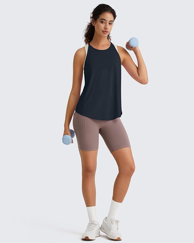 G4Free Workout Athletic Tank Tops for Women Racerback Lightweight Gym Pilates Y-Back Loose Fit Running Tanks Top