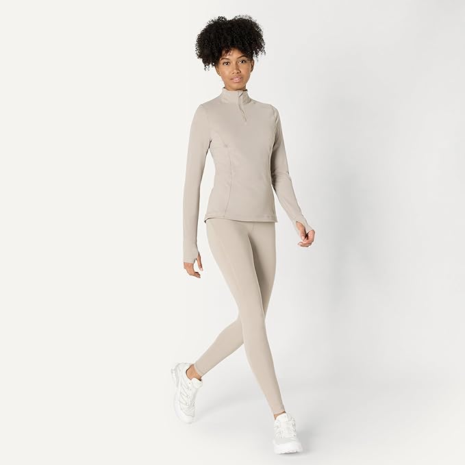 Amazon Essentials Women's Active FormFlex Buttery Soft Slim Fit Quarter Zip Long Sleeve Pullover Jacket