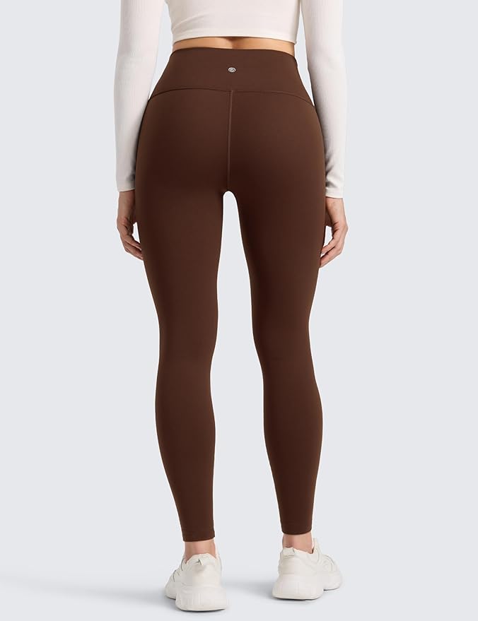 CRZ YOGA Matte Thermal Fleece Lined Leggings 28'' - Casual Lounge Workout Womens Yoga Full Length Pants Winter Warm