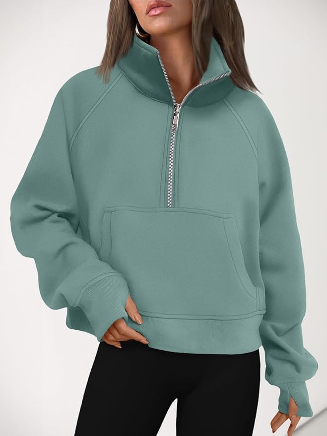 AUTOMET Womens Sweatshirts Half Zip Cropped Pullover Fleece Quarter Zipper Hoodies 2026 Fall Fashion Outfits Clothes