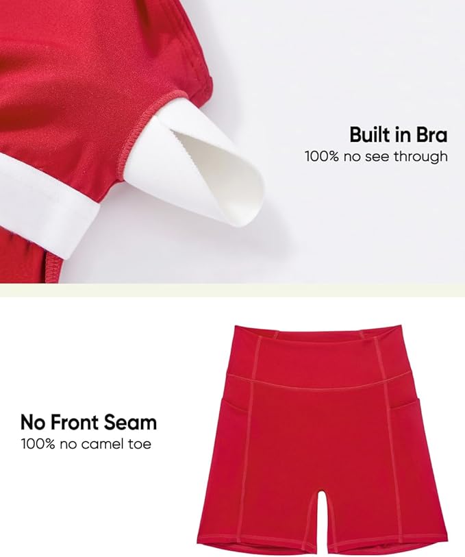 OMKAGI Workout Sets for Women Cute Spaghetti Strap Tank Tops Booty Shorts Outfits with Pockets