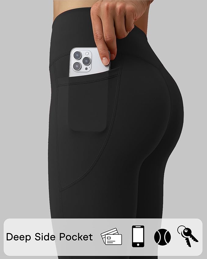 Unthewe Naked-Feel No Front Seam Leggings for Women - High Waisted Buttery Soft Workout Yoga Pants 25"