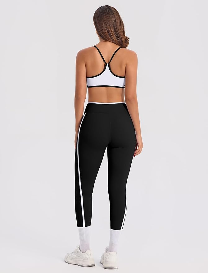 ABOCIW Womens Color Block Workout Sets Racerback Tank Top High Waist Leggings Gym Set Yoga Pilates Outfits