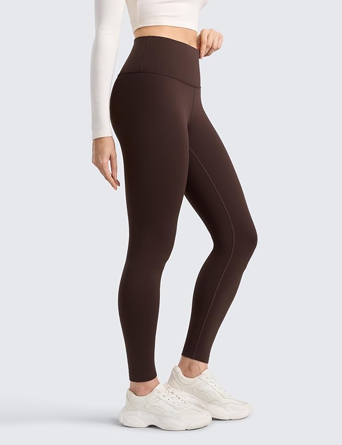 CRZ YOGA Matte Thermal Fleece Lined Leggings 28'' - Casual Lounge Workout Womens Yoga Full Length Pants Winter Warm