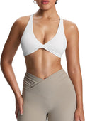 Aoxjox Women's Workout Sports Bras Fitness Satara Low Impact Bra Yoga Crop Tank