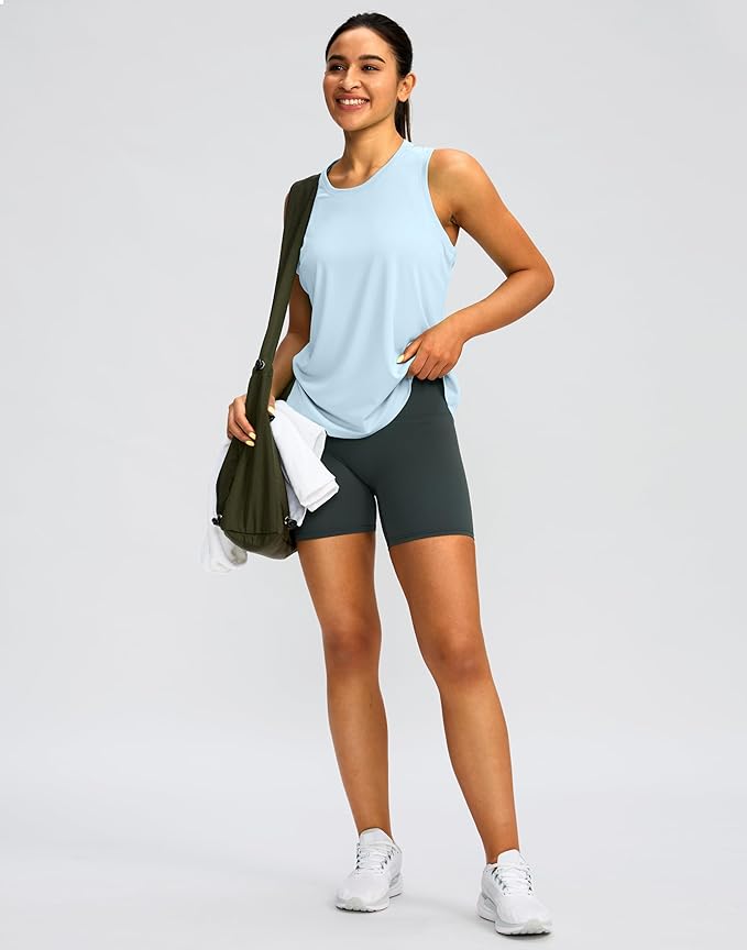 Women's Workout Tops Racerback Athletic Tank Tops Sleeveless Loose Fit Yoga Running Gym Shirts for Women