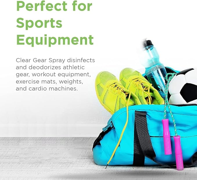 Clear Gear Gym Disinfectant Mat Cleaner, and Gym Equipment Deodorizer for Sports Equipment and Fitness Centers - EPA-Registered, Hospital Grade Disinfectant, Made in USA - (4) 1 Gallon Bottles