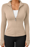 Trendy Queen Womens Lightweight Zip Up Jackets 2026 Athletic Workout Hoodies Spring Shirt Fitted Gym Clothes with Pocket