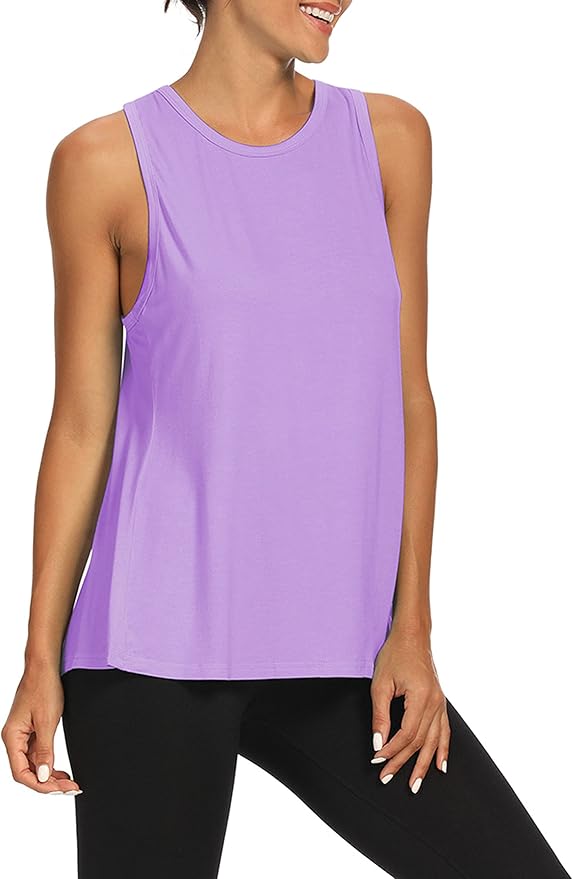 Bestisun Workout Tank Tops Open Back Yoga Exercise Shirts Tie Back Athletic Clothes for Women