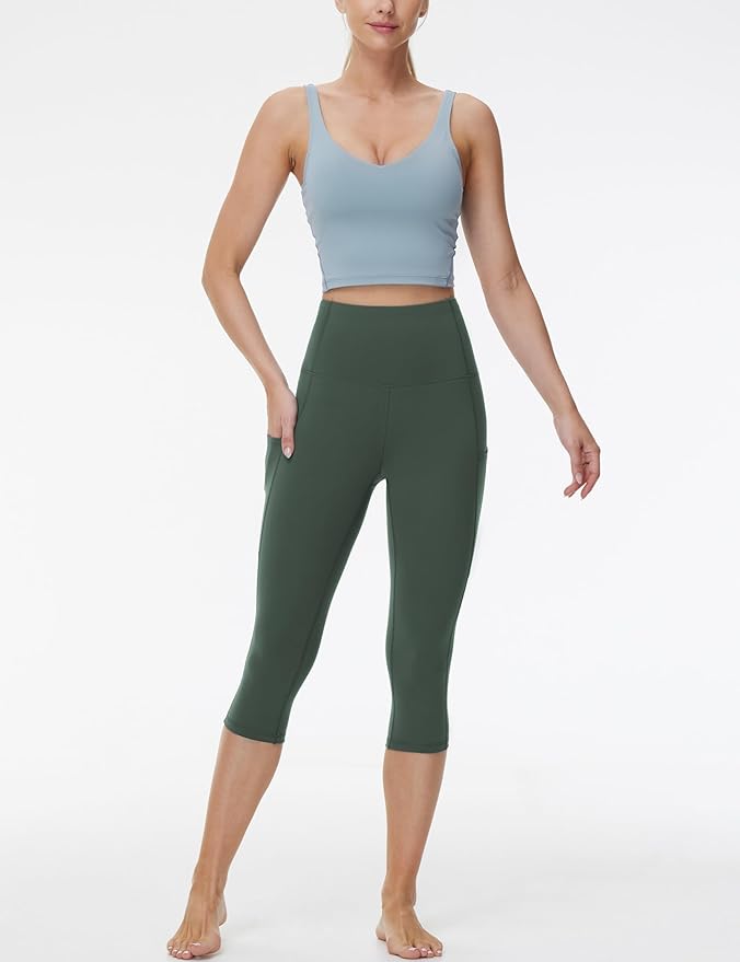 Dragon Fit High Waist Yoga Leggings with 3 Pockets,Tummy Control Workout Running 4 Way Stretch Yoga Pants