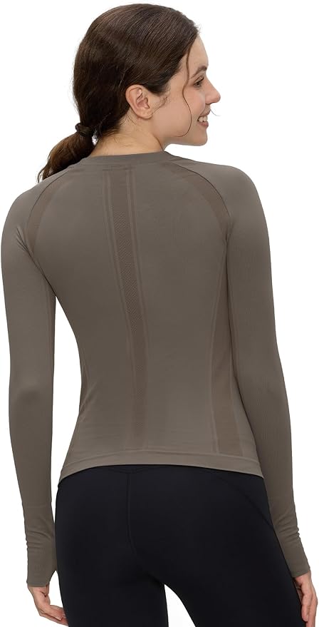 Long Sleeve Workout Tops for Women, Compression Shirt, Sports Running Shirt Breathable Athletic Top Slim Fit