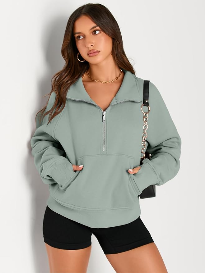 AUTOMET Womens Sweatshirts Half Zip Cropped Pullover Fleece Quarter Zipper Hoodies 2026 Fall Fashion Outfits Clothes