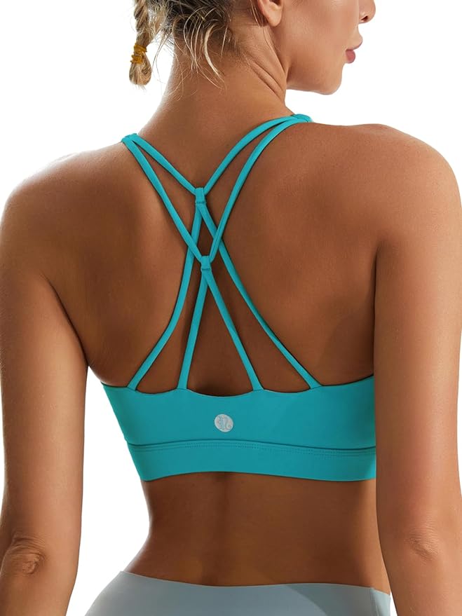 RUNNING GIRL Sports Bras for Women,Padded Sports Bra Tank Top Sexy Crisscross Back High Impact Longline Workout Yoga Bra