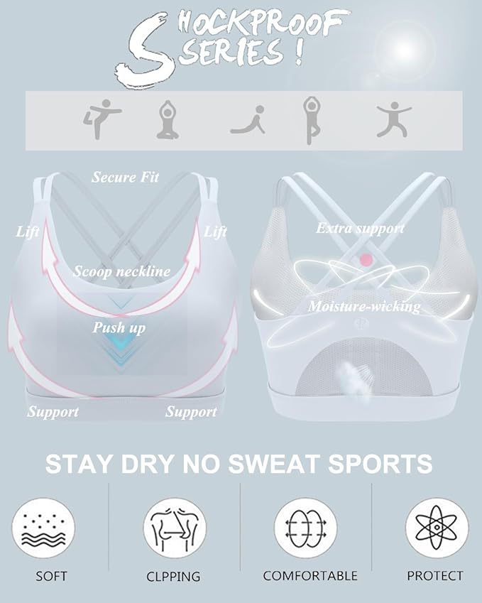 RUNNING GIRL Sports Bras for Women,Padded Sports Bra Tank Top Sexy Crisscross Back High Impact Longline Workout Yoga Bra
