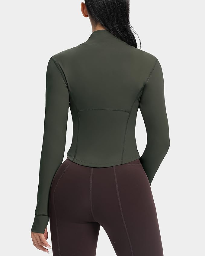GYM RAINBOW Womens Zip Up Workout Jakcets Lightweight Slim Fit Running Athletic Jackets with Thumb Holes