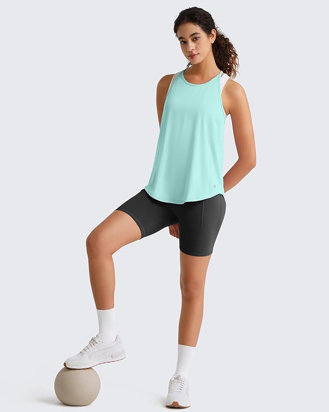G4Free Workout Athletic Tank Tops for Women Racerback Lightweight Gym Pilates Y-Back Loose Fit Running Tanks Top