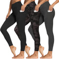 3 Packs Leggings with Pockets for Women, Soft High Waisted Tummy Control Workout Yoga Pants
