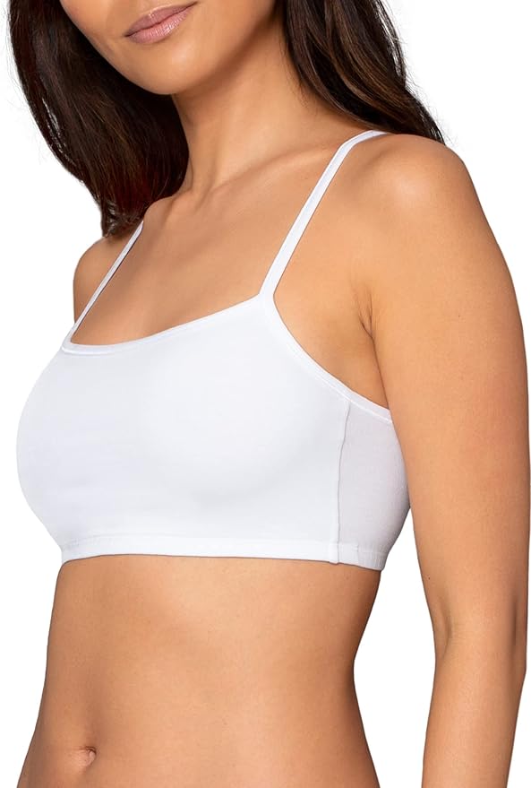 Fruit of the Loom Women's Spaghetti Strap Cotton Sports Bra - All-Day Comfort & Easy Movement