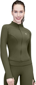 Women's Yoga Jacket Lightweight Zip Up - Workout Jackets for Running Gym Athletic Tops Full Zip