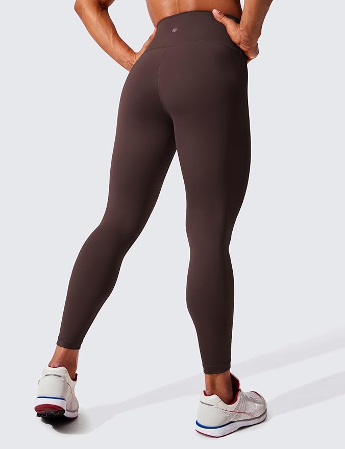 CRZ YOGA Women's Hugged Feeling Compression Leggings 25 Inches - Thick High Waisted Tummy Control Workout Pants Tights