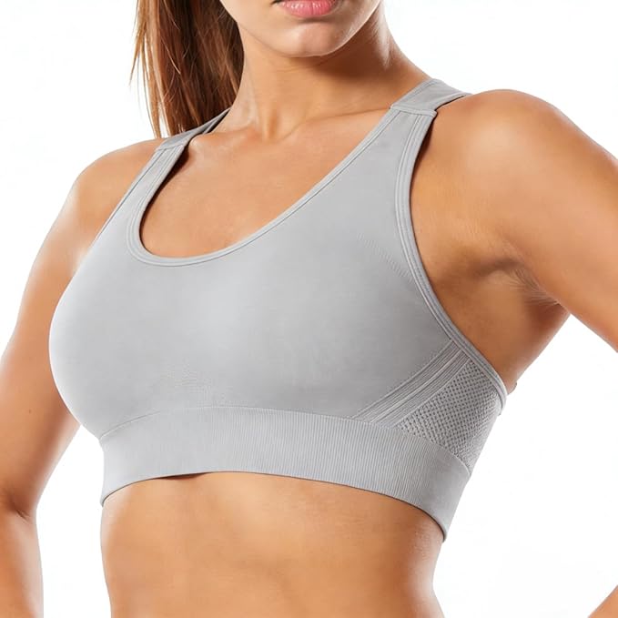 Adjustable Sports Bras for Women: 3 Pack High Support Padded Racerback Sport for Large Bust Workout Running Gym