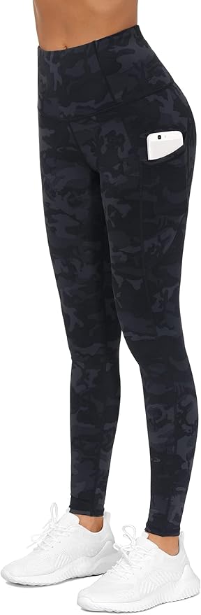 THE GYM PEOPLE Thick High Waist Yoga Pants with Pockets, Tummy Control Workout Running Yoga Leggings for Women