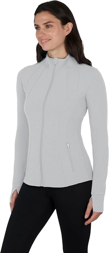 Yogalicious Womens Ultra Soft Lightweight Full Zip Yoga Jacket with Pockets