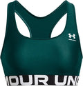 Under Armour Womens HeatGear Authentics Mid Impact Branded Sports Bra