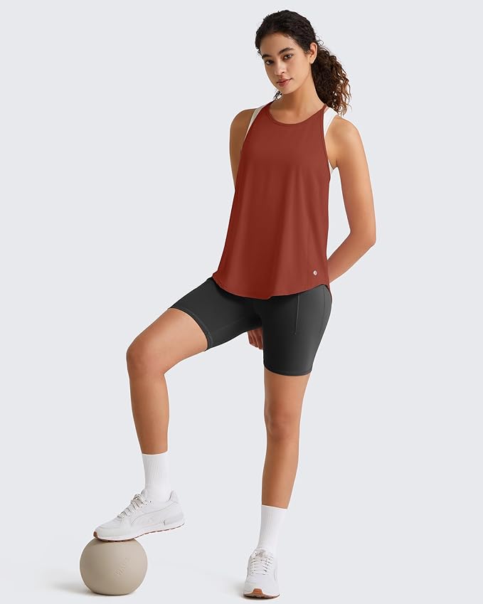 G4Free Workout Athletic Tank Tops for Women Racerback Lightweight Gym Pilates Y-Back Loose Fit Running Tanks Top