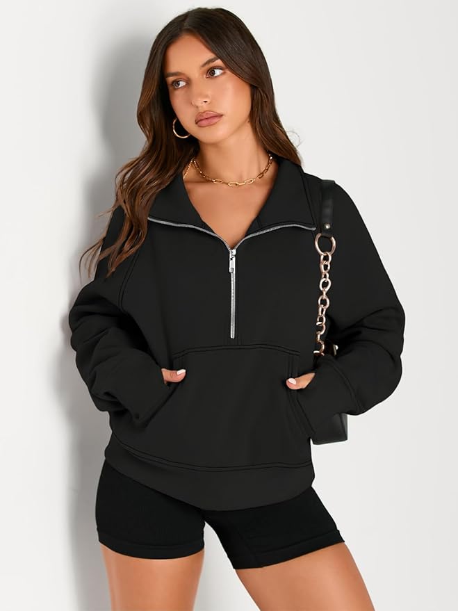 AUTOMET Womens Sweatshirts Half Zip Cropped Pullover Fleece Quarter Zipper Hoodies 2026 Fall Fashion Outfits Clothes