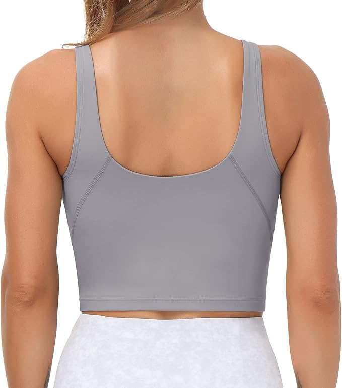 THE GYM PEOPLE Womens' Sports Bra Longline Wirefree Padded with Medium Support